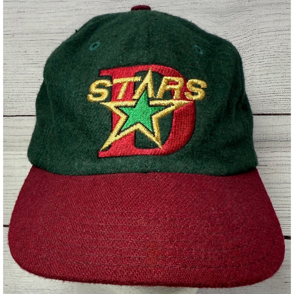 Vintage Roxxi Dallas Stars NHL Hat Green Wool Leather Strapback Cap‎ NHL Hockey